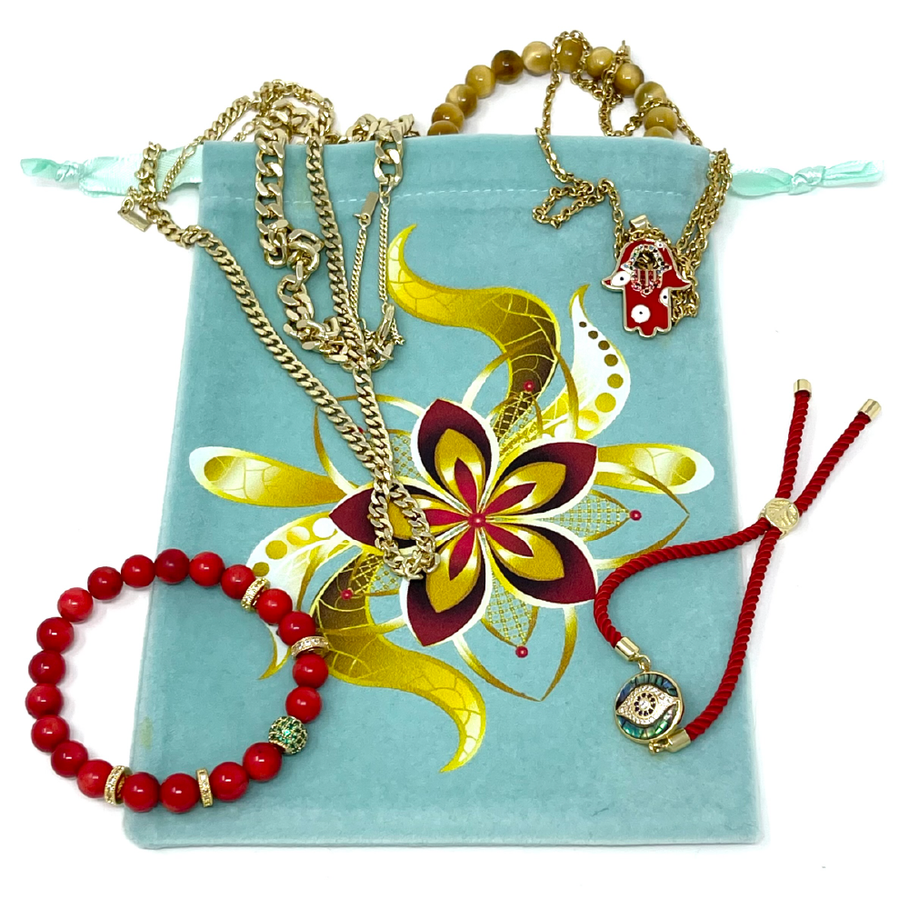Gold flower pouch bag