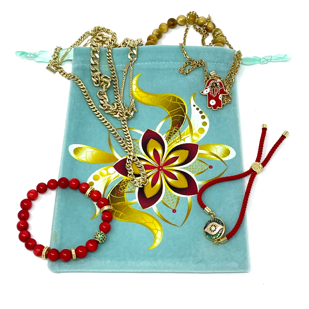 Gold flower pouch bag