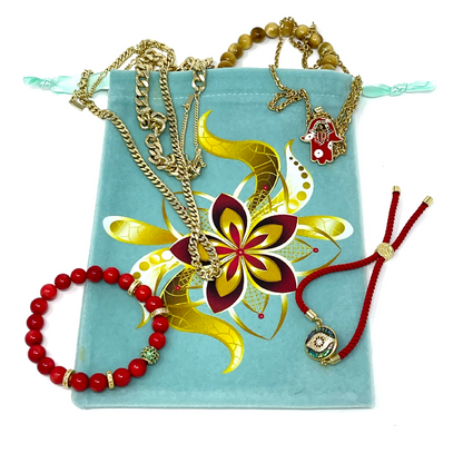 Gold flower pouch bag